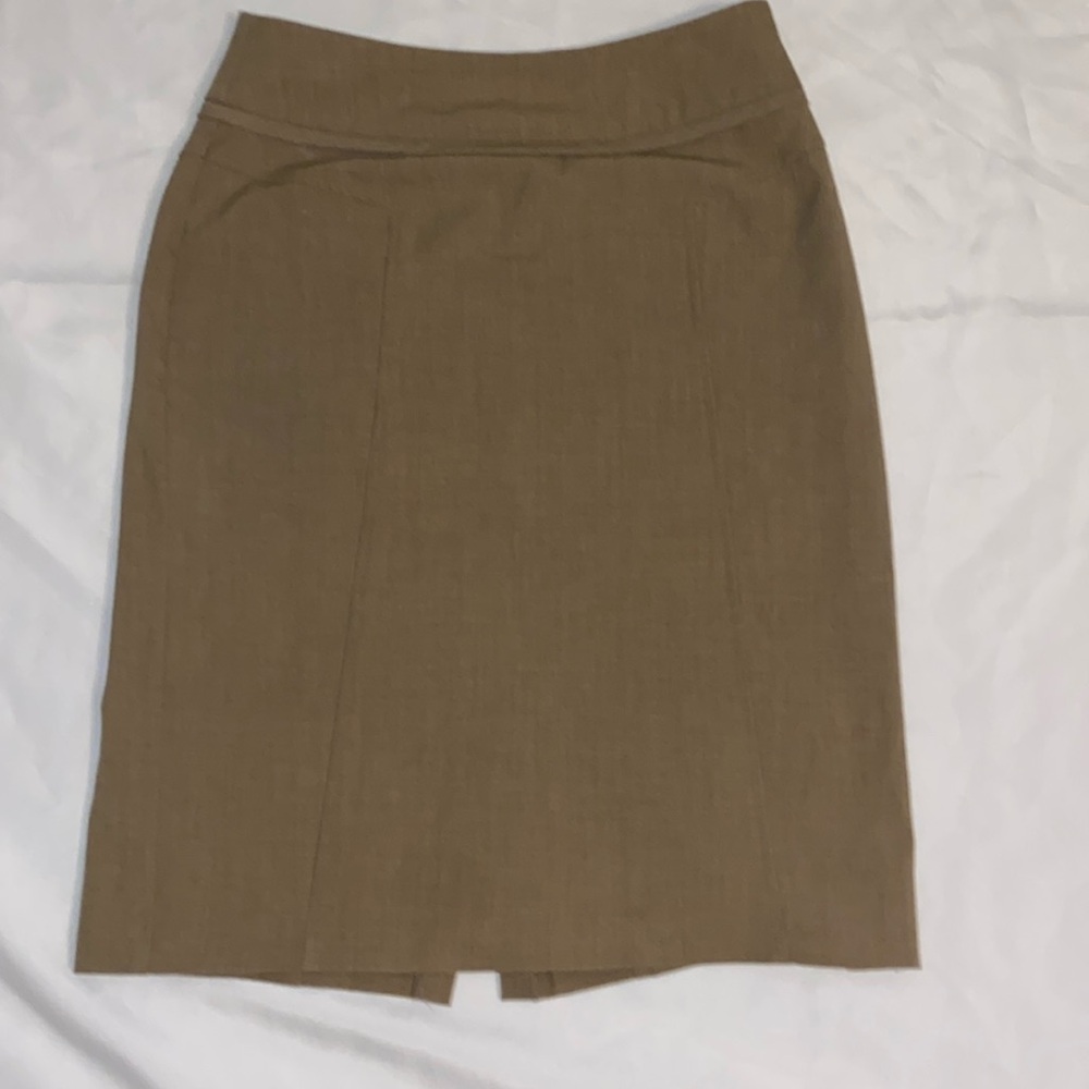 New York & Co. Brown stitch detail pencil skirt size 2
